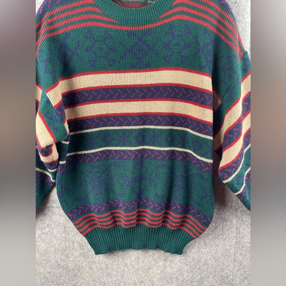 Vintage Johnathan Stewart‎ Mens Size Large Grandpacore knit sweater multicolor - Picture 3 of 7